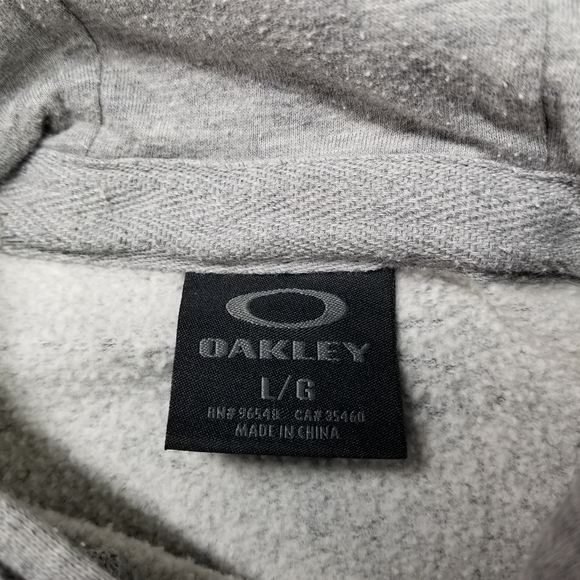Oakley Hoodie Mens Size L Gray Pullover Hooded Sweatshirt Circle Logo - Picture 3 of 9